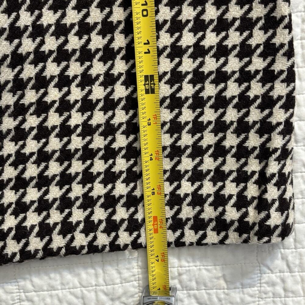 Vineyard Vines Black & Cream Wool Skirt W/ Silk Trim Shep & Ian Houndstooth - Picture 5 of 6